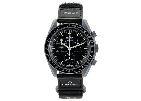 omega x swatch speedmaster moonswatch men's black watch - so33m100